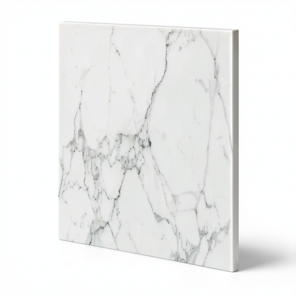 Tavolo in Vetro Temperato Marmorizzato 80x80 cm per Soggiorno e Ufficio