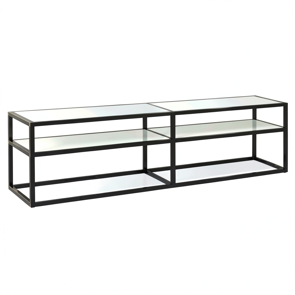 Moderno Mobile TV Effetto Marmo Bianco con Vetro Temperato e Telaio in Acciaio, 160x40x40,5 cm