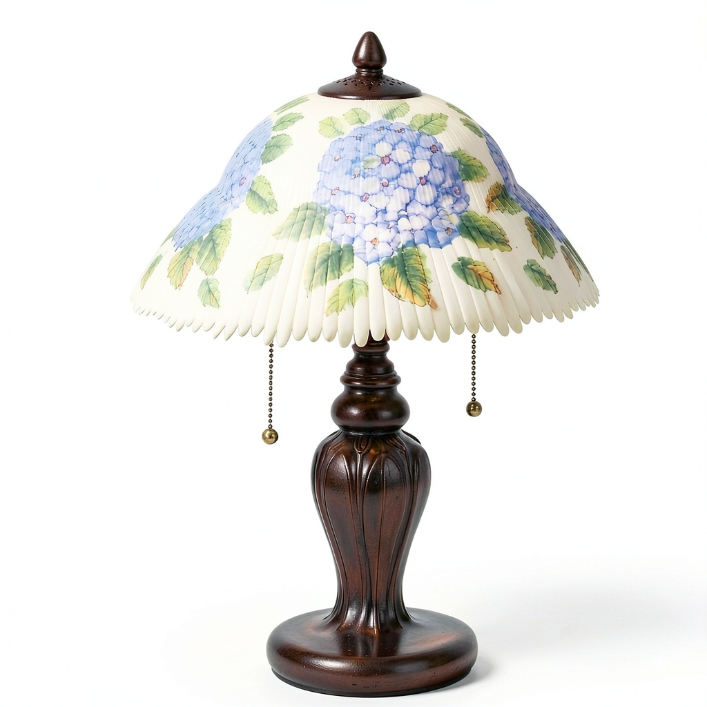 Lampada da Tavolo Stile Tiffany Vetro Colorato con Base Girevole