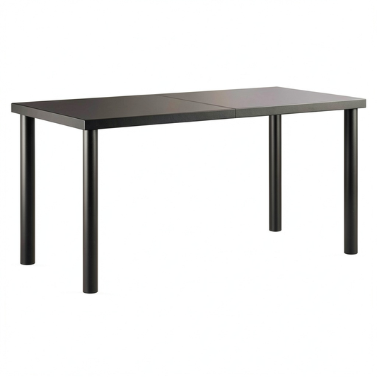 Tavolo da Pranzo in Vetro Temperato 140x70x75 cm Nero