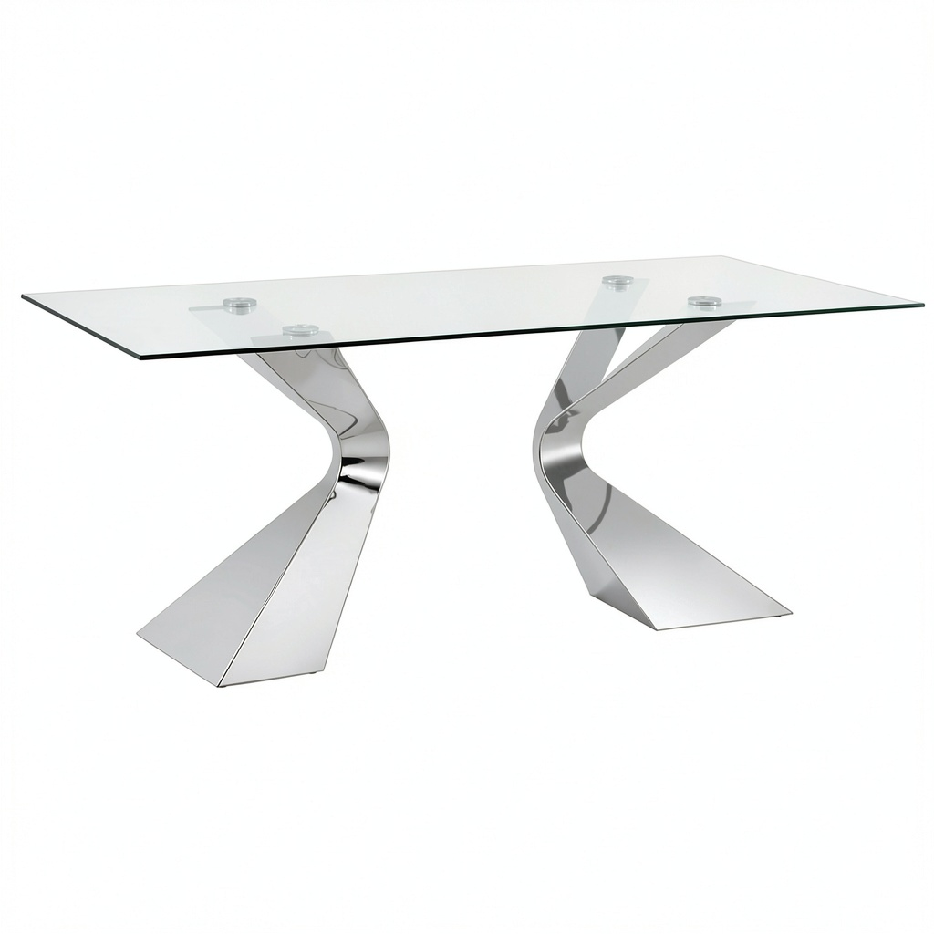 Tavolo Moderno Kare Design Gloria in Cromo 200x100 cm