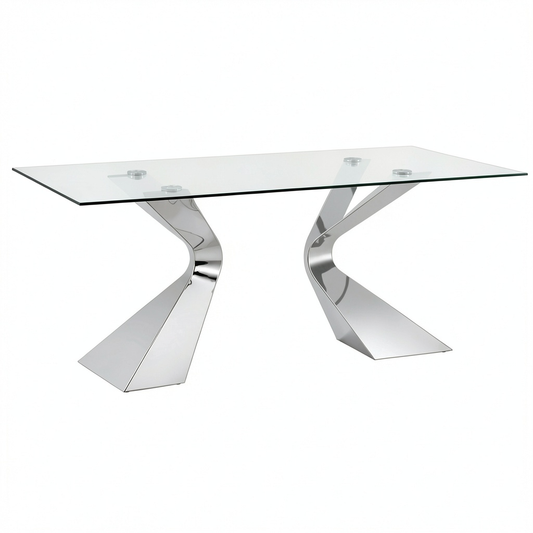 Tavolo Moderno Kare Design Gloria in Cromo 200x100 cm