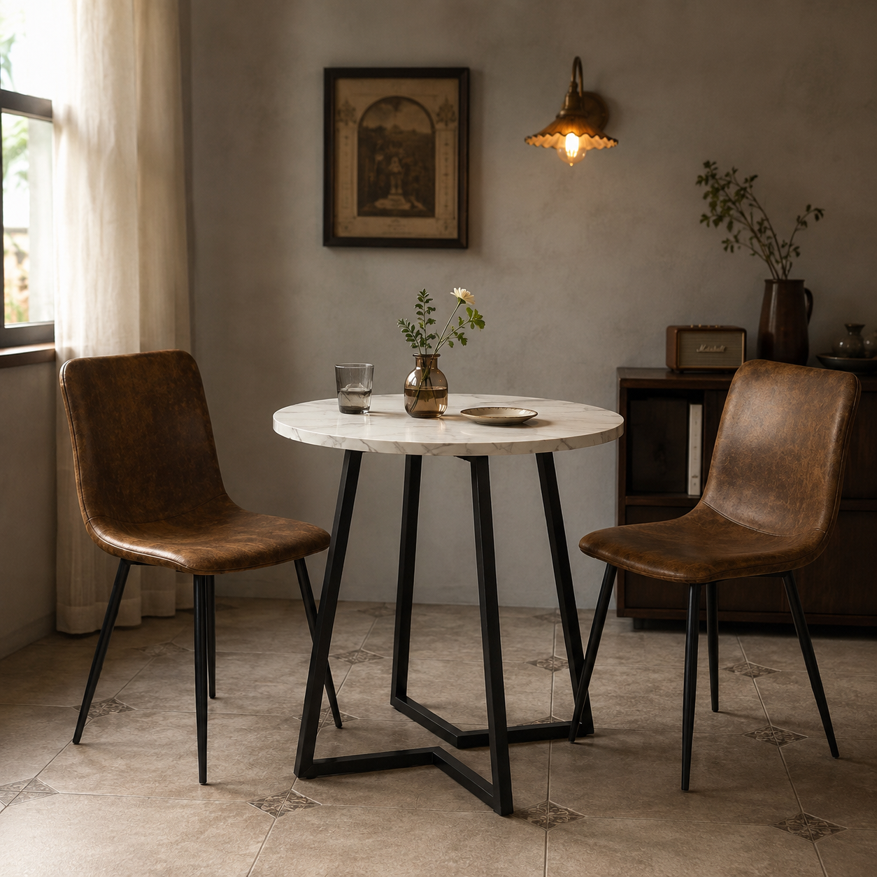 Interno contemporaneo arredato con materiali naturali